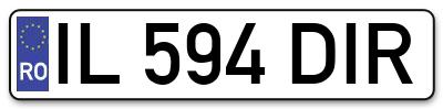 Placuta inmatriculare numar auto  IL-594-DIR, IL 594 DIR, IL594DIR