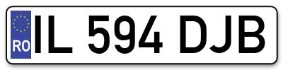Placuta inmatriculare numar auto  IL-594-DJB, IL 594 DJB, IL594DJB