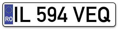 Placuta inmatriculare numar auto  IL-594-VEQ, IL 594 VEQ, IL594VEQ