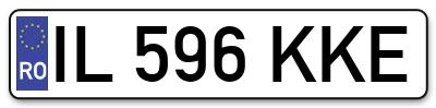 Placuta inmatriculare numar auto  IL-596-KKE, IL 596 KKE, IL596KKE
