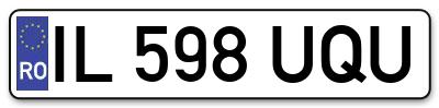 Placuta inmatriculare numar auto  IL-598-UQU, IL 598 UQU, IL598UQU