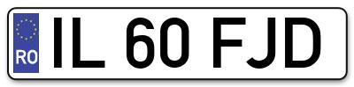 Placuta inmatriculare numar auto  IL-60-FJD, IL 60 FJD, IL60FJD