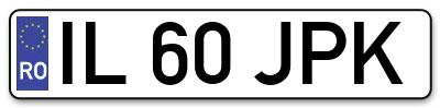 Placuta inmatriculare numar auto  IL-60-JPK, IL 60 JPK, IL60JPK
