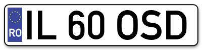 Placuta inmatriculare numar auto  IL-60-OSD, IL 60 OSD, IL60OSD