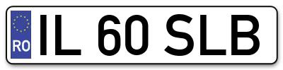 Placuta inmatriculare numar auto  IL-60-SLB, IL 60 SLB, IL60SLB
