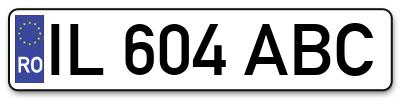 Placuta inmatriculare numar auto  IL-604-ABC, IL 604 ABC, IL604ABC