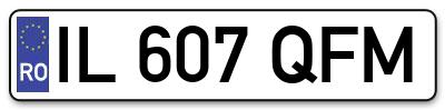 Placuta inmatriculare numar auto  IL-607-QFM, IL 607 QFM, IL607QFM