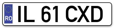 Placuta inmatriculare numar auto  IL-61-CXD, IL 61 CXD, IL61CXD