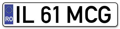 Placuta inmatriculare numar auto  IL-61-MCG, IL 61 MCG, IL61MCG
