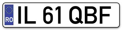 Placuta inmatriculare numar auto  IL-61-QBF, IL 61 QBF, IL61QBF