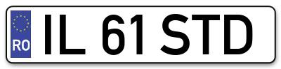 Placuta inmatriculare numar auto  IL-61-STD, IL 61 STD, IL61STD