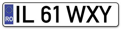 Placuta inmatriculare numar auto  IL-61-WXY, IL 61 WXY, IL61WXY