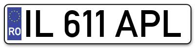 Placuta inmatriculare numar auto  IL-611-APL, IL 611 APL, IL611APL