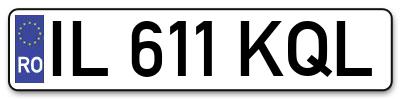 Placuta inmatriculare numar auto  IL-611-KQL, IL 611 KQL, IL611KQL