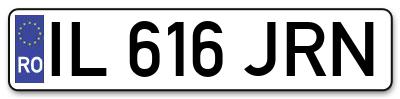 Placuta inmatriculare numar auto  IL-616-JRN, IL 616 JRN, IL616JRN