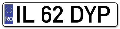 Placuta inmatriculare numar auto  IL-62-DYP, IL 62 DYP, IL62DYP