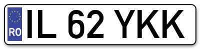 Placuta inmatriculare numar auto  IL-62-YKK, IL 62 YKK, IL62YKK