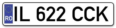 Placuta inmatriculare numar auto  IL-622-CCK, IL 622 CCK, IL622CCK