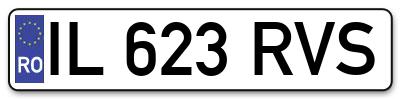 Placuta inmatriculare numar auto  IL-623-RVS, IL 623 RVS, IL623RVS