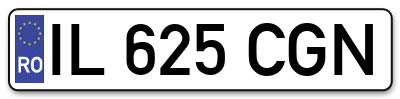 Placuta inmatriculare numar auto  IL-625-CGN, IL 625 CGN, IL625CGN