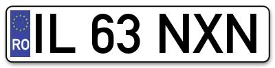 Placuta inmatriculare numar auto  IL-63-NXN, IL 63 NXN, IL63NXN