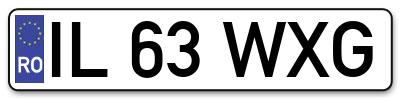 Placuta inmatriculare numar auto  IL-63-WXG, IL 63 WXG, IL63WXG