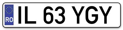 Placuta inmatriculare numar auto  IL-63-YGY, IL 63 YGY, IL63YGY