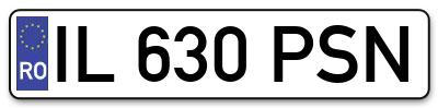 Placuta inmatriculare numar auto  IL-630-PSN, IL 630 PSN, IL630PSN