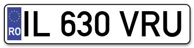 Placuta inmatriculare numar auto  IL-630-VRU, IL 630 VRU, IL630VRU