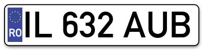 Placuta inmatriculare numar auto  IL-632-AUB, IL 632 AUB, IL632AUB