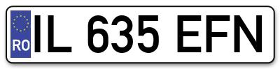 Placuta inmatriculare numar auto  IL-635-EFN, IL 635 EFN, IL635EFN