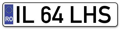 Placuta inmatriculare numar auto  IL-64-LHS, IL 64 LHS, IL64LHS