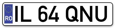 Placuta inmatriculare numar auto  IL-64-QNU, IL 64 QNU, IL64QNU