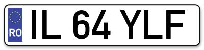 Placuta inmatriculare numar auto  IL-64-YLF, IL 64 YLF, IL64YLF