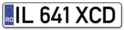 Placuta inmatriculare numar auto  IL-641-XCD, IL 641 XCD, IL641XCD