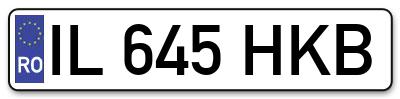 Placuta inmatriculare numar auto  IL-645-HKB, IL 645 HKB, IL645HKB