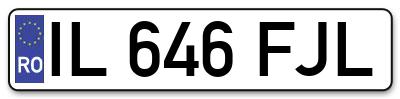 Placuta inmatriculare numar auto  IL-646-FJL, IL 646 FJL, IL646FJL