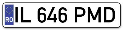 Placuta inmatriculare numar auto  IL-646-PMD, IL 646 PMD, IL646PMD