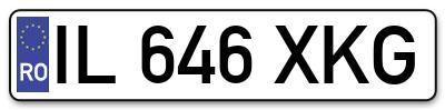 Placuta inmatriculare numar auto  IL-646-XKG, IL 646 XKG, IL646XKG