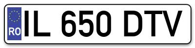 Placuta inmatriculare numar auto  IL-650-DTV, IL 650 DTV, IL650DTV