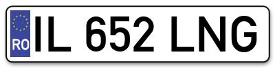 Placuta inmatriculare numar auto  IL-652-LNG, IL 652 LNG, IL652LNG