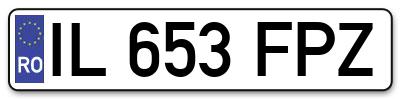 Placuta inmatriculare numar auto  IL-653-FPZ, IL 653 FPZ, IL653FPZ