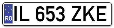 Placuta inmatriculare numar auto  IL-653-ZKE, IL 653 ZKE, IL653ZKE