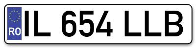 Placuta inmatriculare numar auto  IL-654-LLB, IL 654 LLB, IL654LLB