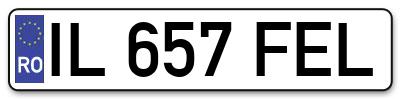 Placuta inmatriculare numar auto  IL-657-FEL, IL 657 FEL, IL657FEL