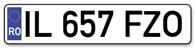 Placuta inmatriculare numar auto  IL-657-FZO, IL 657 FZO, IL657FZO