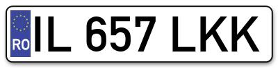 Placuta inmatriculare numar auto  IL-657-LKK, IL 657 LKK, IL657LKK
