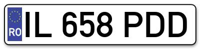 Placuta inmatriculare numar auto  IL-658-PDD, IL 658 PDD, IL658PDD