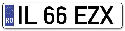 Placuta inmatriculare numar auto  IL-66-EZX, IL 66 EZX, IL66EZX