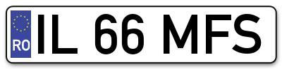 Placuta inmatriculare numar auto  IL-66-MFS, IL 66 MFS, IL66MFS